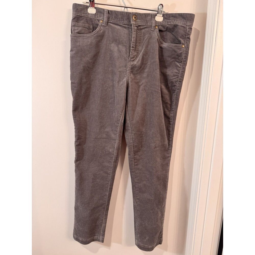 C&C California Pants Mens Grey‎ Corduroy Flat Front Khaki Casual Work 36x32